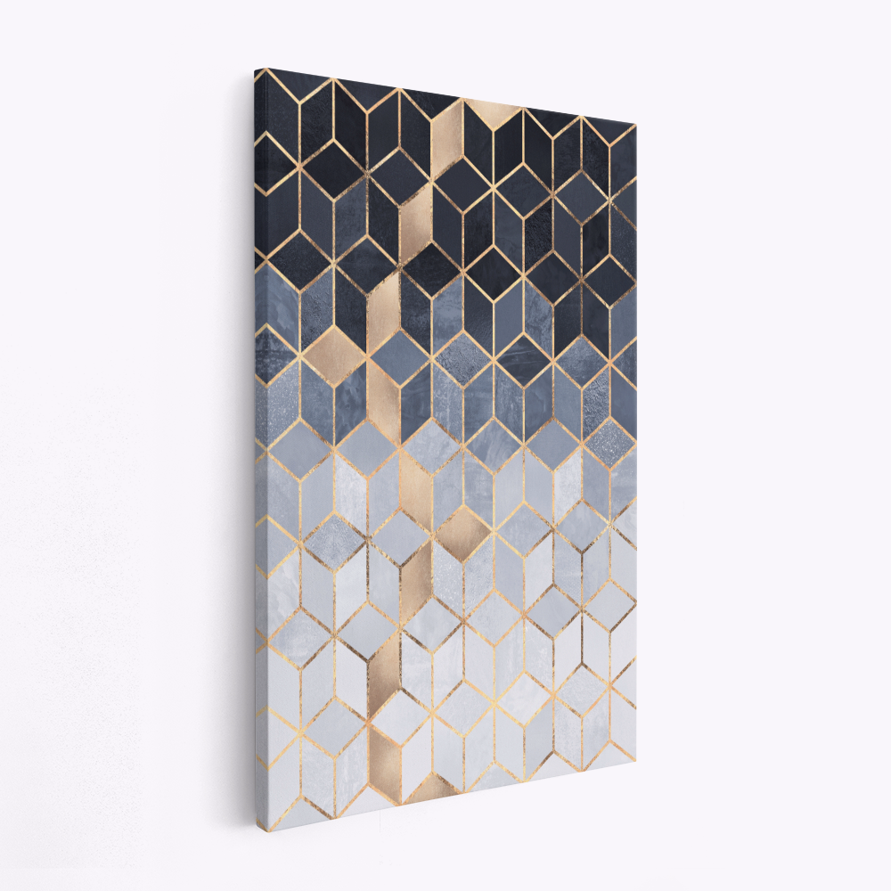 Canvas schilderi - Soft Blue Gradient Cubes