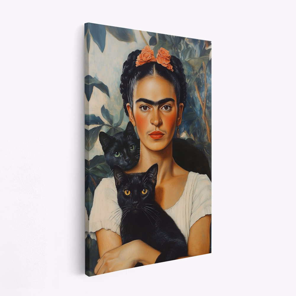 Canvas schilderi - Frida and cats