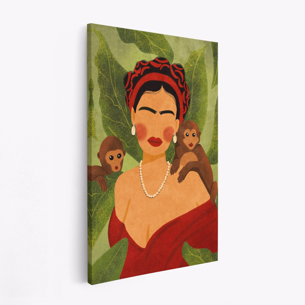 Canvas schilderi - Frida and Monkeys