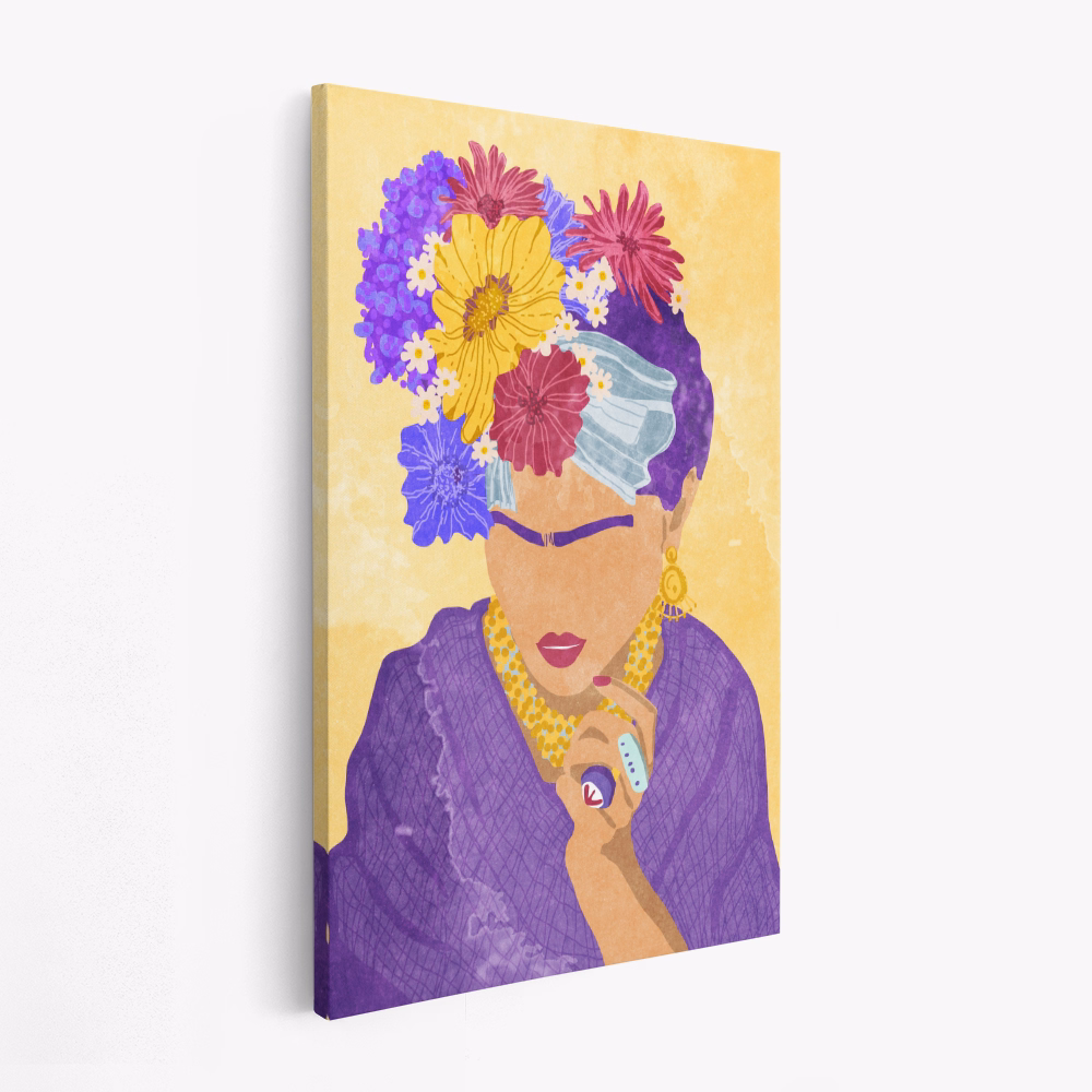 Canvas schilderi - Frida and flowers