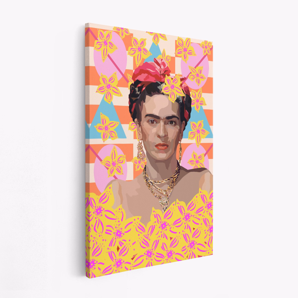 Canvas schilderi - Frida with flowers