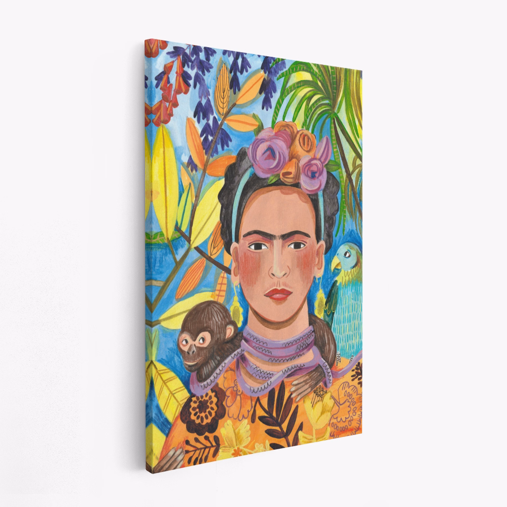 Canvas schilderi - Frida and her parrots